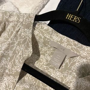 H&M olive green floral dress